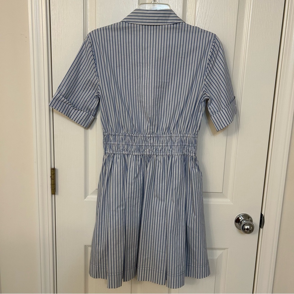 Veronica Beard Susan Stripe Cotton Blend Shirtdress in Blue Multi Size 2 - Picture 14 of 14